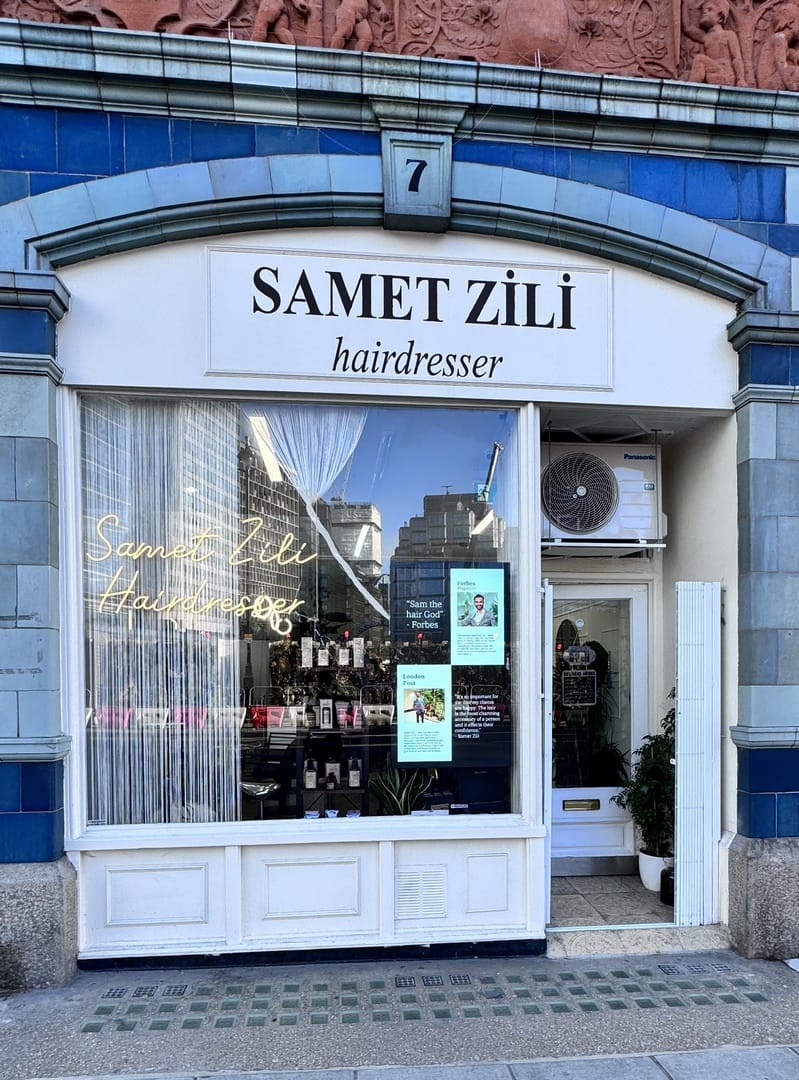 Samet Zili Hairdresser receiving professional recognition for balayage and luxury hair colour in London.